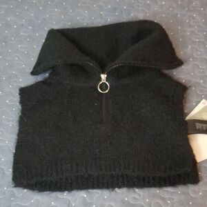 H&M One Size Black Zippered Women's Mock Sweater - NWT